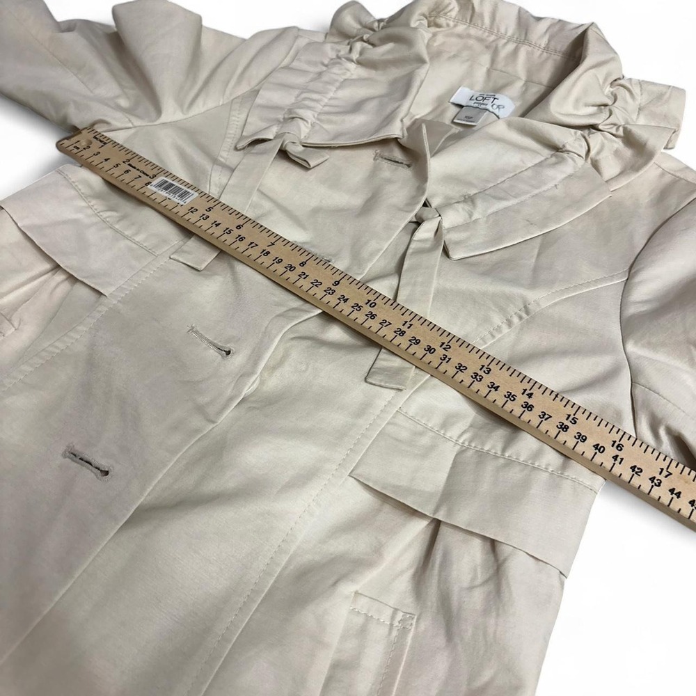 Ann Taylor LOFT Petite Cream Ruffle Collar Coat Jacket XSP ✨ - Picture 8 of 8